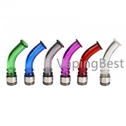 Colorful 810 Long Glass + Stainless Steel Curved Drip Tip Bent Mouthpiece